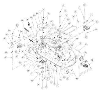 Mower Deck 44 (2005) Diagram and Parts List for Z-FORCE44 53AA5B6L-53AA5B6L709-53AA5B6L710-53AA5B6L712 Cub Cadet Lawn Tractor